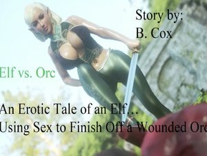 Slutty Elf Fiora Fucks A Wounded Orc to Death